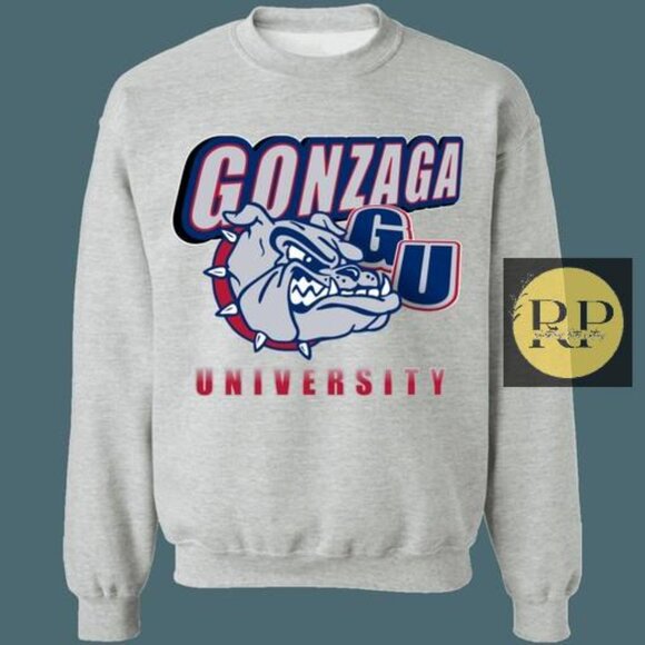Gonzaga University Bulldogs ZAGS Vintage NCAA Crewneck Sweatshirt Shirt grey - Picture 1 of 2